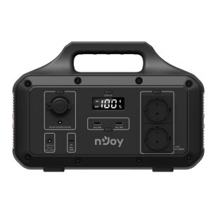 nJoy Power Base 600 ESPS-60TBEHJ-CT012 Statie Portabila de Stocare Energie 511Wh 600W cu Incarcare Solara USB-C 100W Bluetooth