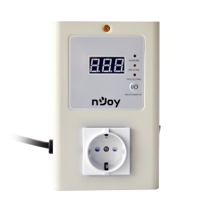 nJoy AVR Royer 16A AVRL-16A01RY-CS01B Stabilizator si Protector Tensiune cu LCD 16A 1x Schuko pentru Aer Conditionat Frigider TV