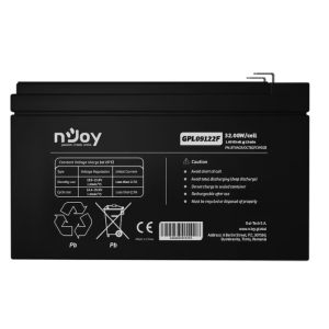 Acumulator nJoy 12V VRLA GPL09122F – plumb-acid sigilata, pentru UPS si sisteme de securitate