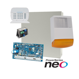 Kit alarma la efractie DSC NEO cu sirena exterioara KIT2016BS Kit alarma la efractie DSC NEO cu sirena exterioara KIT2016BS