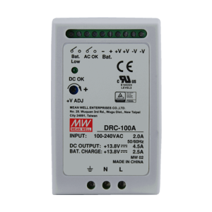 Sursa de alimentare in comutatie, 13.8V / 4.5A + 2.5A, sina DIN, backup - MEAN WELL DRC-100A Sursa de alimentare in comutatie, 13.8V / 4.5A + 2.5A, sina DIN, backup - MEAN WELL DRC-100A