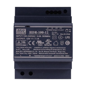 Sursa de alimentare in comutatie, 12V / 7.1A, sina DIN - MEAN WELL HDR-100-12