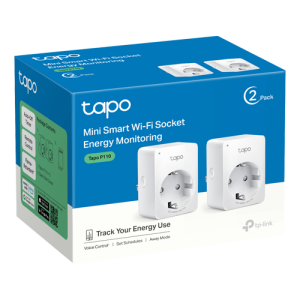 Pachet 2 prize smart, 16A, Wi-Fi, control vocal, monitorizare consum - TP-Link Tapo TapoP110(2-pack)