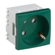 Priza modulara schuko cu impamantare, verde - DLX DLX-245-42 Priza modulara schuko cu impamantare, verde - DLX DLX-245-42