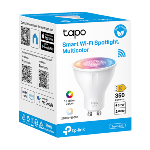 Bec LED smart Wi-Fi, RGB, 2200-6500K, intensitate ajustabila, 350 lm, GU10 - TP-Link Tapo TapoL630