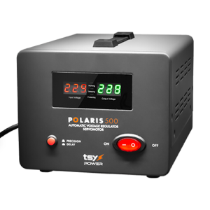 Regulator de tensiune cu servomotor, 500VA, tensiune la intrare 150-260V, delay 6-180s AVR-POLARIS-500VA