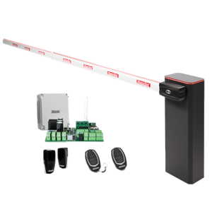 KIT complet bariera acces AUTO / 6 m, montaj universal ST/DR, lampa+brat cu semnalizre - MOTORLINE TURBO-6+SIG75HT-6-KIT