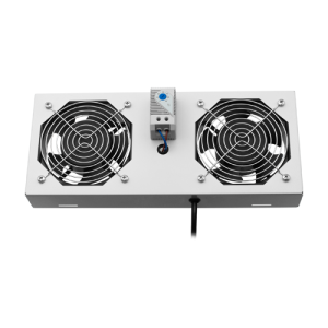 Modul 2 ventilatoare pentru rack SBW/EXIP55 19', cu termostat, RAL 7035 - ASYTECH Networking ASY-FAN-EXIP55-THM-2F