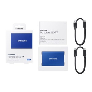 SSD Extern Samsung Portable T7 MU-PC1T0H/WW 1TB USB 3.2 Gen 2 Albastru NVMe până la 1050 MB/s SSD Extern Samsung Portable T7 MU-PC1T0H/WW 1TB USB 3.2 Gen 2 Albastru NVMe până la 1050 MB/s